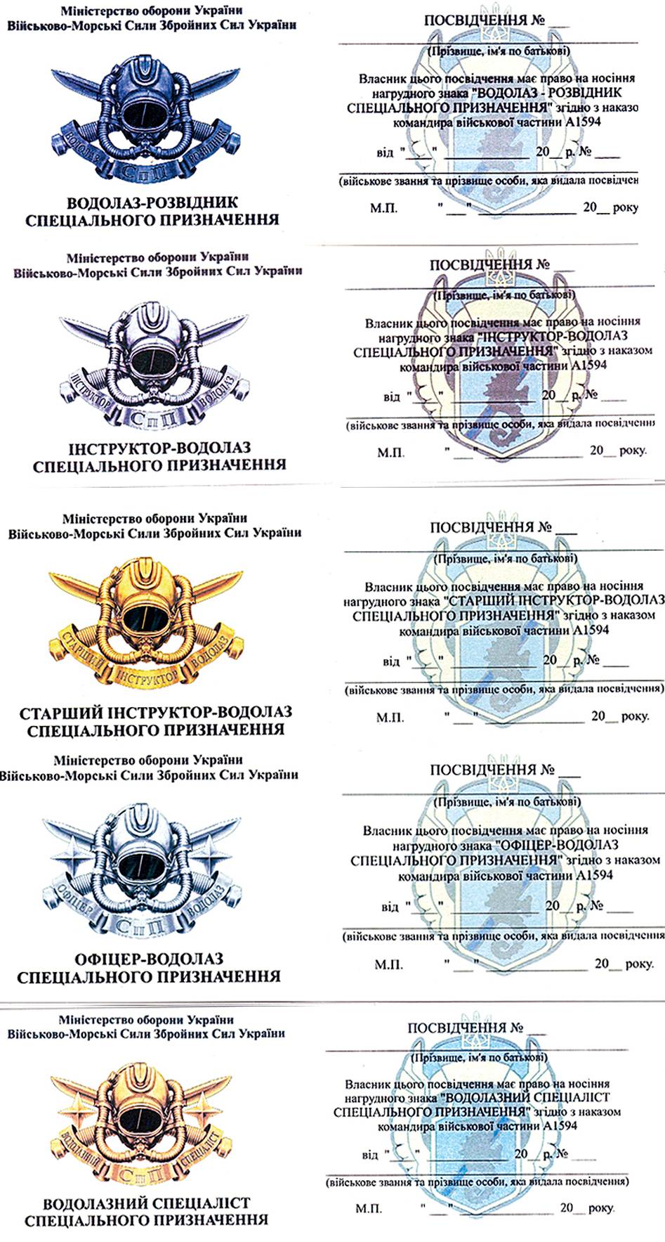 Іл. 22. Посвідчення до знаків.