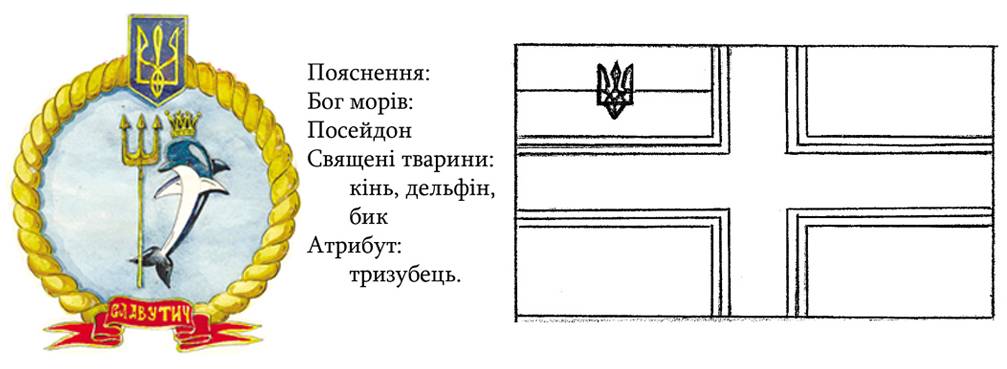 Іл. 7. Проєкт емблеми КУ «Славутич» та ескіз прапора.