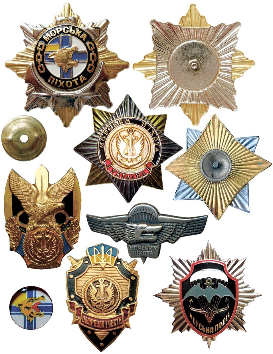 Сувенірні значки на тему морської піхоти.
