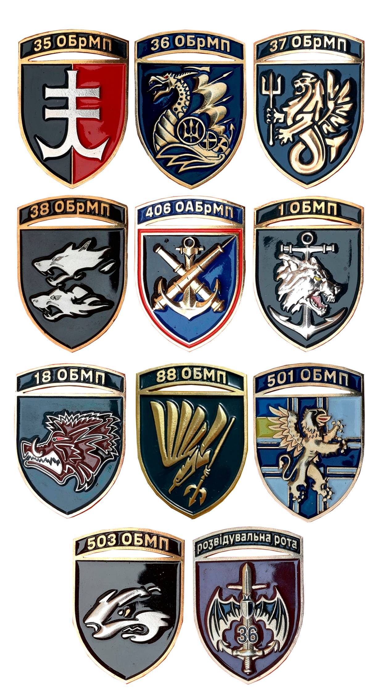 Сувенірні знаки на тему морської піхоти та БРАВ.